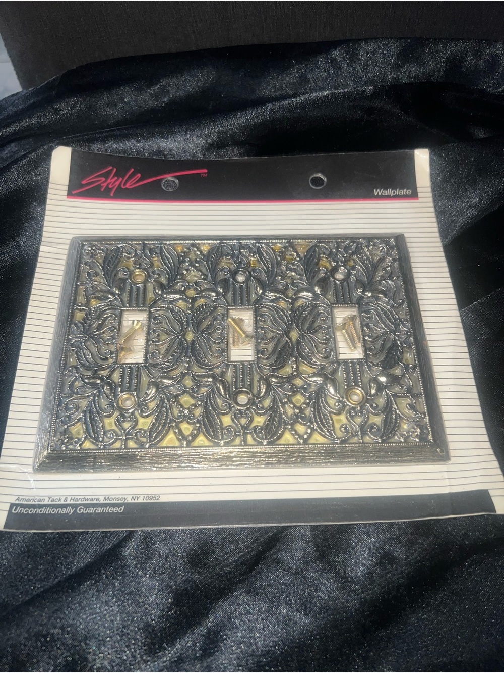 Ornate filigree triple light switch plate cover home decor